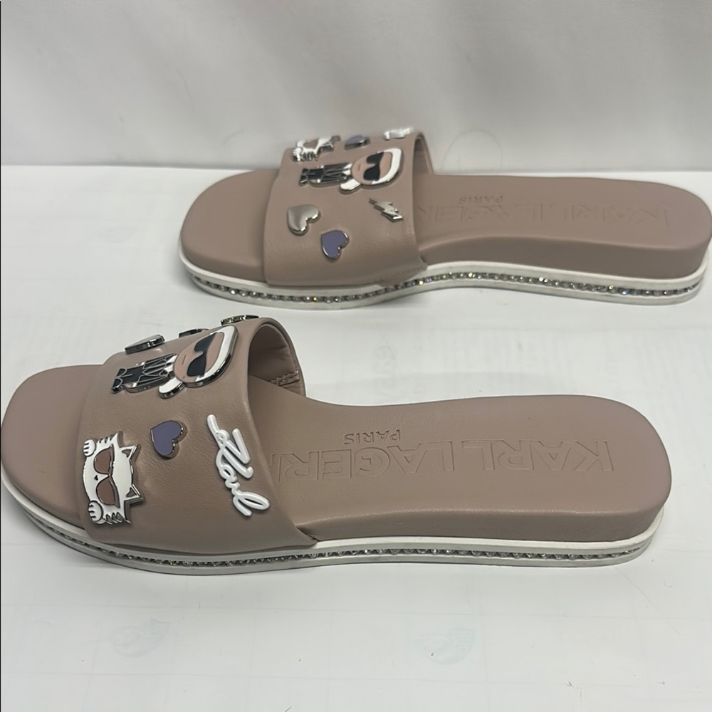 Karl Lagerfeld Tan Jeslyn Sandals with Modern Design - Picture 4 of 9